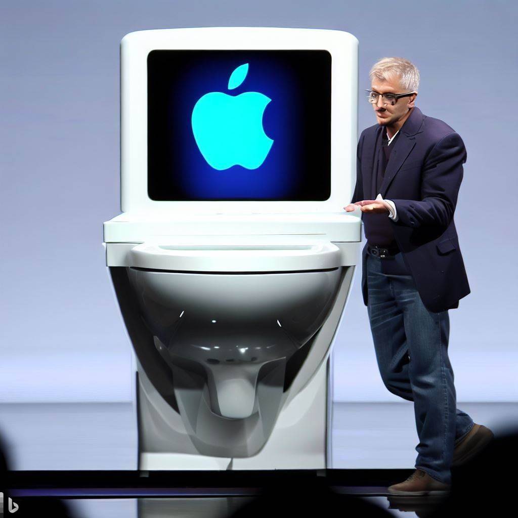 Bồn cầu hình Quả táo - Apple toilet sản phẩm được tạo ra từ ứng dụng AI /3